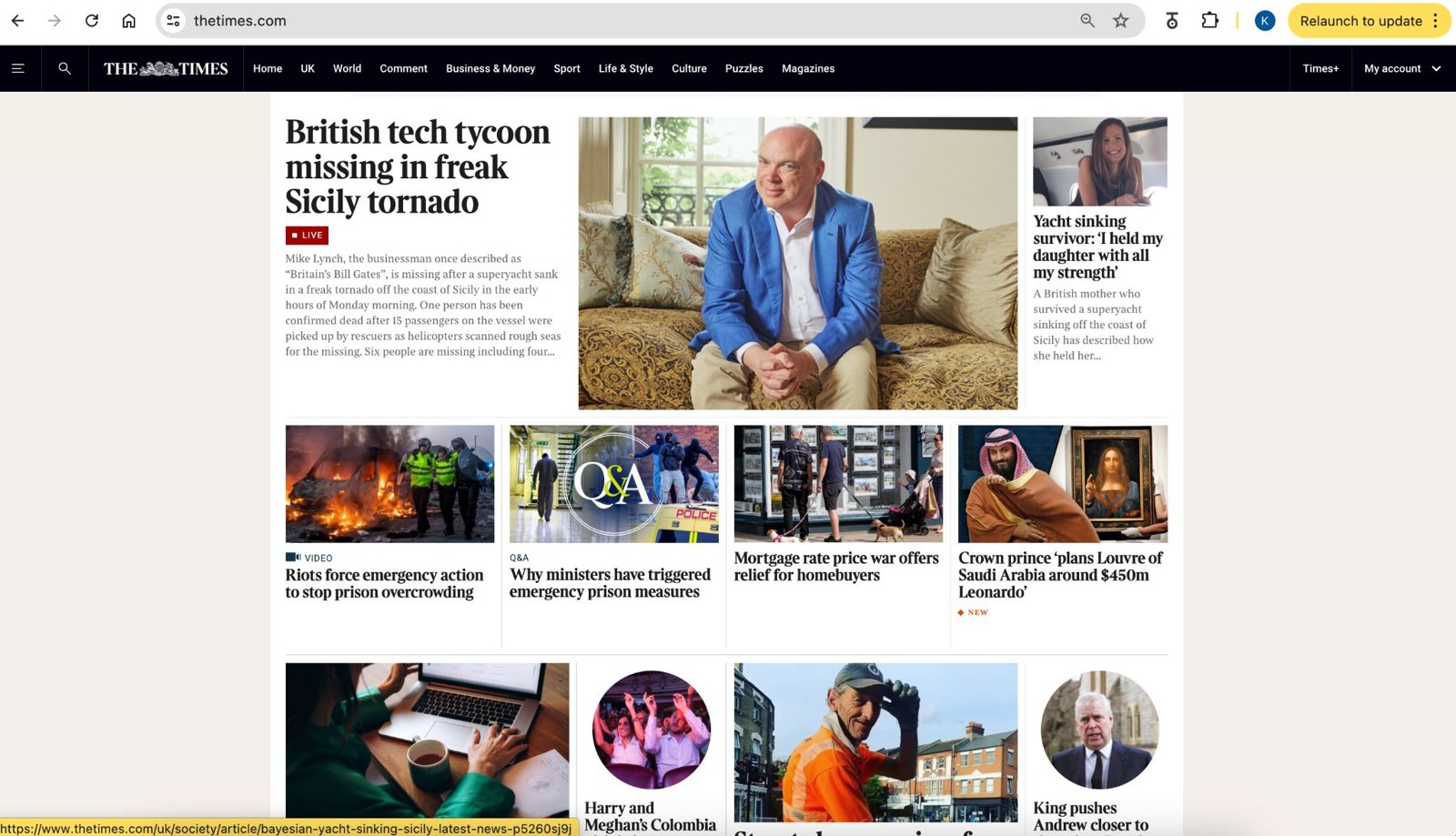 thetimes.com homepage